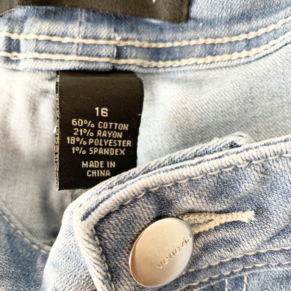 Venezia Lane Bryant Shorts Bermuda White Star Blue - Picture 5 of 6